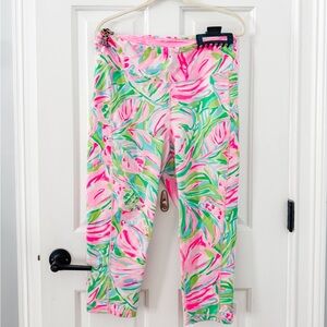Lilly Pulitzer Pink and Green Leggings Size XL
